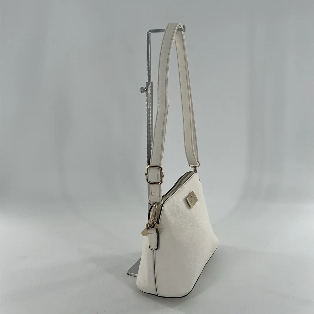 Kate Spade Zip Dome Jeanne Crossbody Saffiano Leather Meringue Cream Ivory Strap